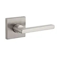 Baldwin PVSQUCSR150 Privacy Square Lever and Contemporary Square Rose with 6AL Latch and Dual Strike Satin Nickel Finish