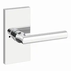 Baldwin PVTUBRCFR260 Privacy Right Hand Tube Lever and Contemporary 5" Rose with 6AL Latch and Dual Strike Bright Chrome Finish