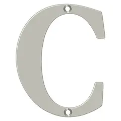 Deltana RL4C-15 4" Residential Letter C; Satin Nickel Finish