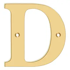 Deltana RL4D-CR003 4" Residential Letter D; Lifetime Brass Finish