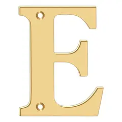 Deltana RL4E-CR003 4" Residential Letter E; Lifetime Brass Finish