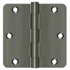 Deltana S35R415A 3-1/2" x 3-1/2" x 1/4" Radius Hinge; Residential Thickness; Antique Nickel Finish