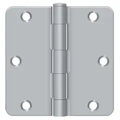 Deltana S35R426D 3-1/2" x 3-1/2" x 1/4" Radius Hinge; Residential Thickness; Satin Chrome Finish