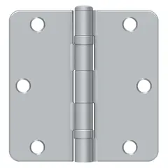 Deltana S35R4BB26D 3-1/2" x 3-1/2" x 1/4" Radius Hinge; Ball Bearing; Satin Chrome Finish