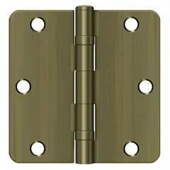 Deltana S35R4BB5 3-1/2" x 3-1/2" x 1/4" Radius Hinge; Ball Bearing; Antique Brass Finish