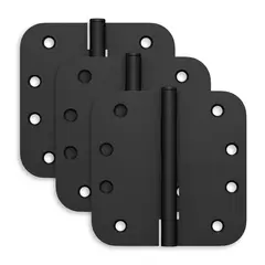 Schlage Residential S3P1021FRP622 Pack of 3 4" x 4" 5/8" Radius Corner Hinges Matte Black Finish