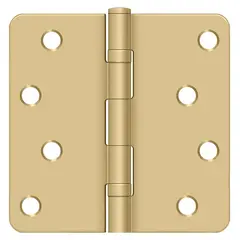 Deltana S44R4BB4 4" x 4" x 1/4" Radius Hinge; Ball Bearings; Satin Brass Finish