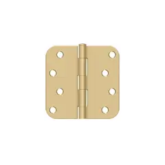 Deltana S44R54 4" x 4" x 5/8" Radius Hinge Satin Brass Finish