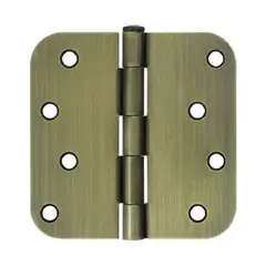 Deltana S44R55 4" x 4" x 5/8" Radius Hinge; Antique Brass Finish