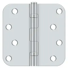 Deltana S44R5BB26 4" x 4" x 5/8" Radius Hinge; Ball Bearings; Bright Chrome Finish