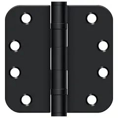 Deltana S44R5HDB1B 4" x 4" x 5/8" Radius Hinge; Heavy Duty; Ball Bearings; Flat Black Finish