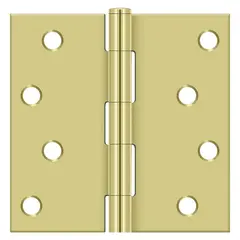 Deltana S44U3-R 4" x 4" Square Hinge; Bright Brass Finish