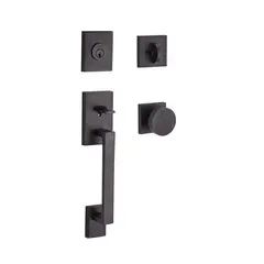 Baldwin SCLAJXCONCSR112 Single Cylinder La Jolla Handleset Contemporary Knob Contemporary Square Rose with 6AL Latch and Dual Strike Venetian Bronze Finish