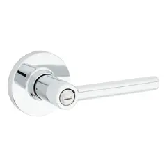 Safelock SL4000RELRDT-26 Reminy Lever Round Rose Push Button Privacy Lock with RCAL Latch and RCS Strike Bright Chrome Finish