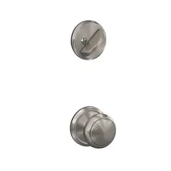 Schlage Residential FC59AND619ALD Schlage Custom  Custom Andover Knob with Alden Rose Interior Active Trim with 16680 Latch and 10269 Strike Satin Nickel Finish