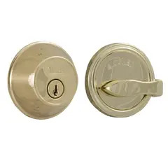 Weslock 00371-B-3SL23 300 Series Single Cylinder Deadbolt with Adjustable Latch and Deadbolt Strikes Lifetime Brass Finish