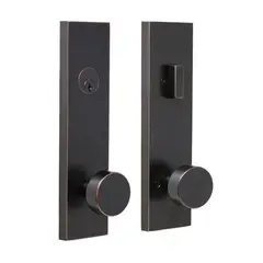 Weslock 066214141SL2D Mesa Knob Addy Escutcheon Single Cylinder Deadbolt Passage Lock with Adjustable Latch and Round Corner Strikes Oil Rubbed Bronze Finish