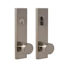 Weslock 066214N4NSL2D Mesa Knob Addy Escutcheon Single Cylinder Deadbolt Passage Lock with Adjustable Latch and Round Corner Strikes Satin Nickel Finish