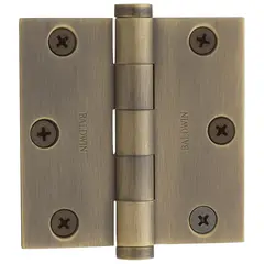 Baldwin 1030050I 3" x 3" Mortise Square Hinge Antique Brass Finish