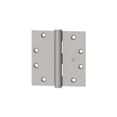 Hager 127931226D 3-1/2" x 3-1/2" Full Mortise Five Knuckle Plain Bearing Standard Weight Hinge Satin Chrome Finish