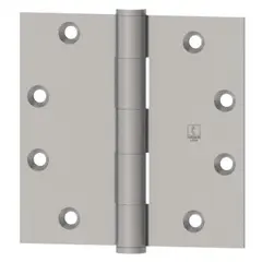 Hager 127941214.BX Box of Three 4-1/2" x 4-1/2" Full Mortise Five Knuckle Plain Bearing Standard Weight Hinge Bright Nickel Finish