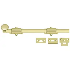 Deltana 12SB3 12" Surface Bolt; Heavy Duty; Bright Brass Finish