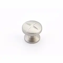 SCHAUB 210-15 Schaub  1-3/8" Grooved Northport Round Cabinet Knob Satin Nickel Finish