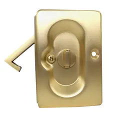 Emtek 2102US4 Priv Pocket Door Lock Satin Brass Finish