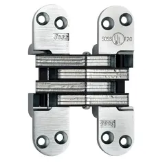 Universal Industrial 218US14 1-1/8" x 4-5/8" Heavy Duty Invisible Hinge for 1-3/4" Doors Bright Nickel Finish