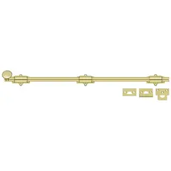 Deltana 24SB3 24" Surface Bolt; Heavy Duty; Bright Brass Finish