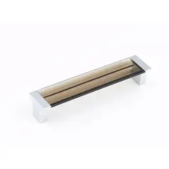 SCHAUB 316-26-SM Schaub  5-1/16" Center to Center Positano Smoke Cabinet Pull Polished Chrome Finish