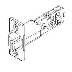 Kwikset 3277-3 2-3/8" Square Deadlatch Bright Brass Finish