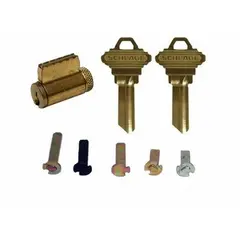 Schlage Commercial 40100CE606 Cylinder with Multiple Tailpieces CE Keyway 0-Bitted Satin Brass Finish