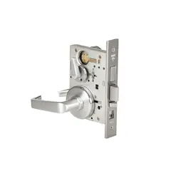Best 45H7AB15H626RH Mortise Lock Office with Deadbolt 15 Lever with H Rose Right Hand with 7 Pin Housing Less Core Satin Chrome Finish