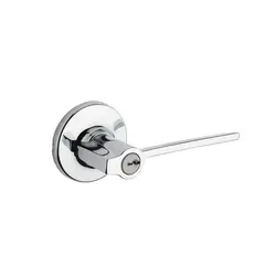 Kwikset 405LRLRDT-26S Ladera Lever with Round Rose Entry Door Lock SmartKey with 6AL Latch and RCS Strike Bright Chrome Finish