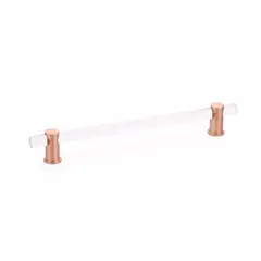 SCHAUB 408-BRG Schaub  8" Center to Center Lumiere Acrylic Cabinet Pull Brushed Rose Gold Finish