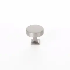 SCHAUB 469-15 Schaub  1-1/4" Diameter Haniburton Cabinet Knob with Square Base Satin Nickel Finish