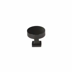 SCHAUB 469-MB Schaub  1-1/4" Diameter Haniburton Cabinet Knob with Square Base Matte Black Finish