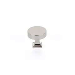 SCHAUB 469-PN Schaub  1-1/4" Diameter Haniburton Cabinet Knob with Square Base Polished Nickel Finish