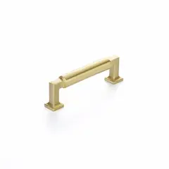 SCHAUB 477-SB Schaub  3-1/2" Center to Center Haniburton Cabinet Pull Satin Brass Finish