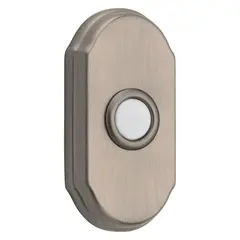 Baldwin 4862056 Arch Bell Button Lifetime Satin Nickel Finish