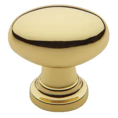 Baldwin 4910031 1-1/8" Oval Cabinet Knob Unlacquered Brass Finish