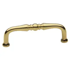 Baldwin 4964031 4" Center to Center Colonial Cabinet Pull Unlacquered Brass Finish