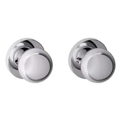 Baldwin 5041260PRIV Preconfigured 5041 Knob with 5146 Rose Privacy Lock with 2-3/8" Backset and Full Lip Strike Bright Chrome Finish