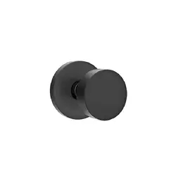 Emtek 5059ROUUS19 Round Knob Dummy Pair with Disk Rose for 1-1/4" to 2" Door Flat Black Finish