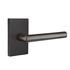 Emtek 5112STUUS10BRH Stuttgart Lever Right Hand 2-3/8" Backset Passage with Modern Rectangular Rose for 1-1/4" to 2" Door Oil Rubbed Bronze Finish