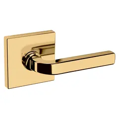 Baldwin 5190031PASS Preconfigured 5190 Lever with R017 Rose Passage Lock with 2-3/8" Backset and Full Lip Strike Unlacquered Brass Finish