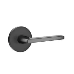 Emtek 5209HLOUS19LH Helios Lever Left Hand 2-3/8" Backset Privacy with Disk Rose for 1-1/4" to 2" Door Flat Black Finish