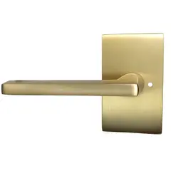 Emtek 5212HLOUS4LH Helios Lever Left Hand 2-3/8" Backset Privacy with Modern Rectangular Rose for 1-1/4" to 2" Door Satin Brass Finish