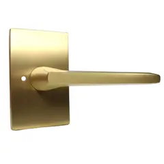 Emtek 5212HLOUS4RH Helios Lever Right Hand 2-3/8" Backset Privacy with Modern Rectangular Rose for 1-1/4" to 2" Door Satin Brass Finish